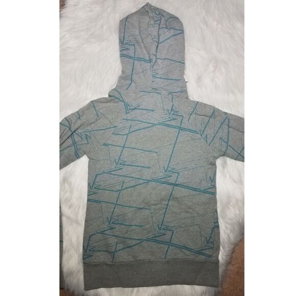WESC|Geometric Pattern Grey Drawstring Hoodie, SMALL - Picture 2 of 8